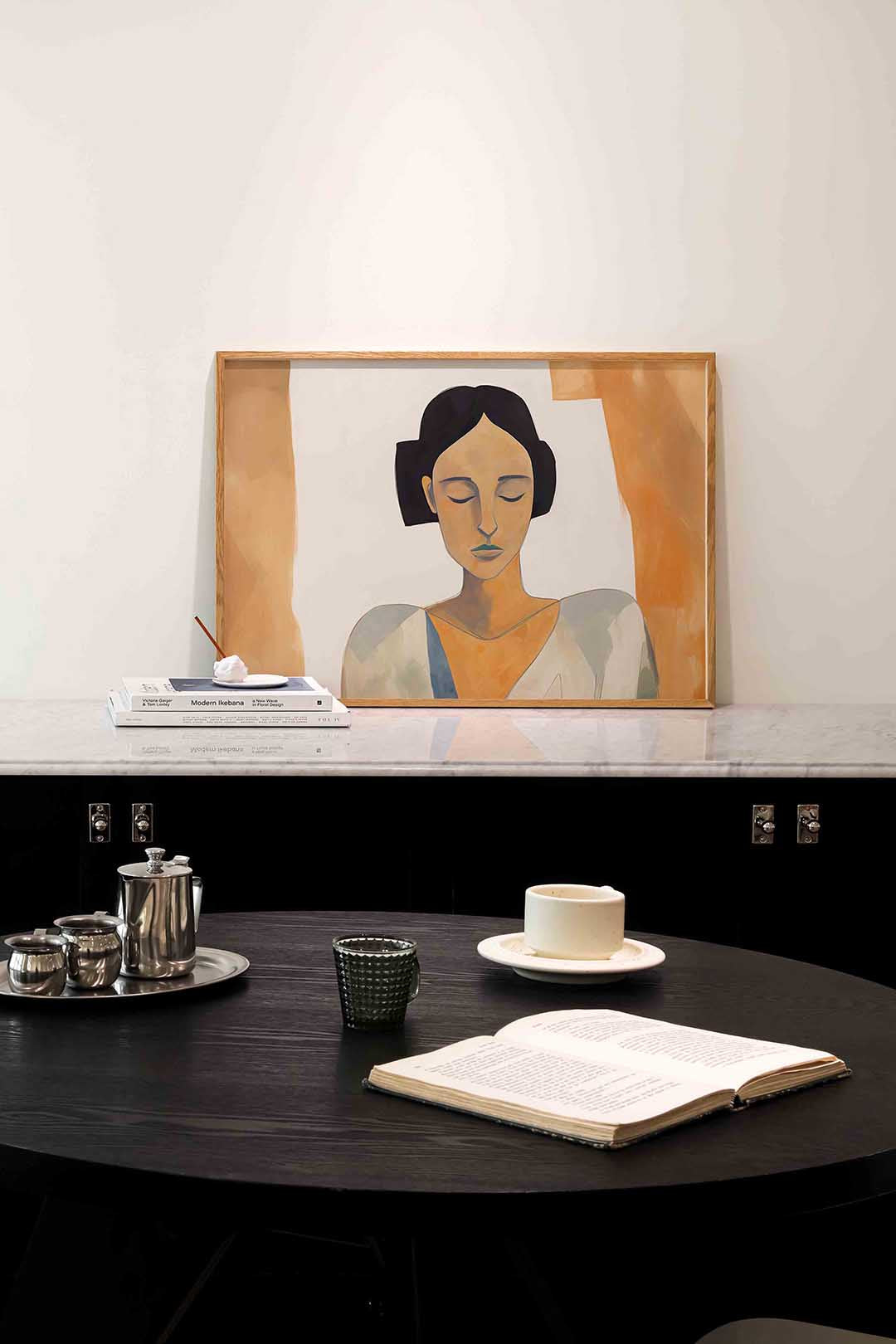 Vrouw met gesloten ogen – portret poster in liggend formaat