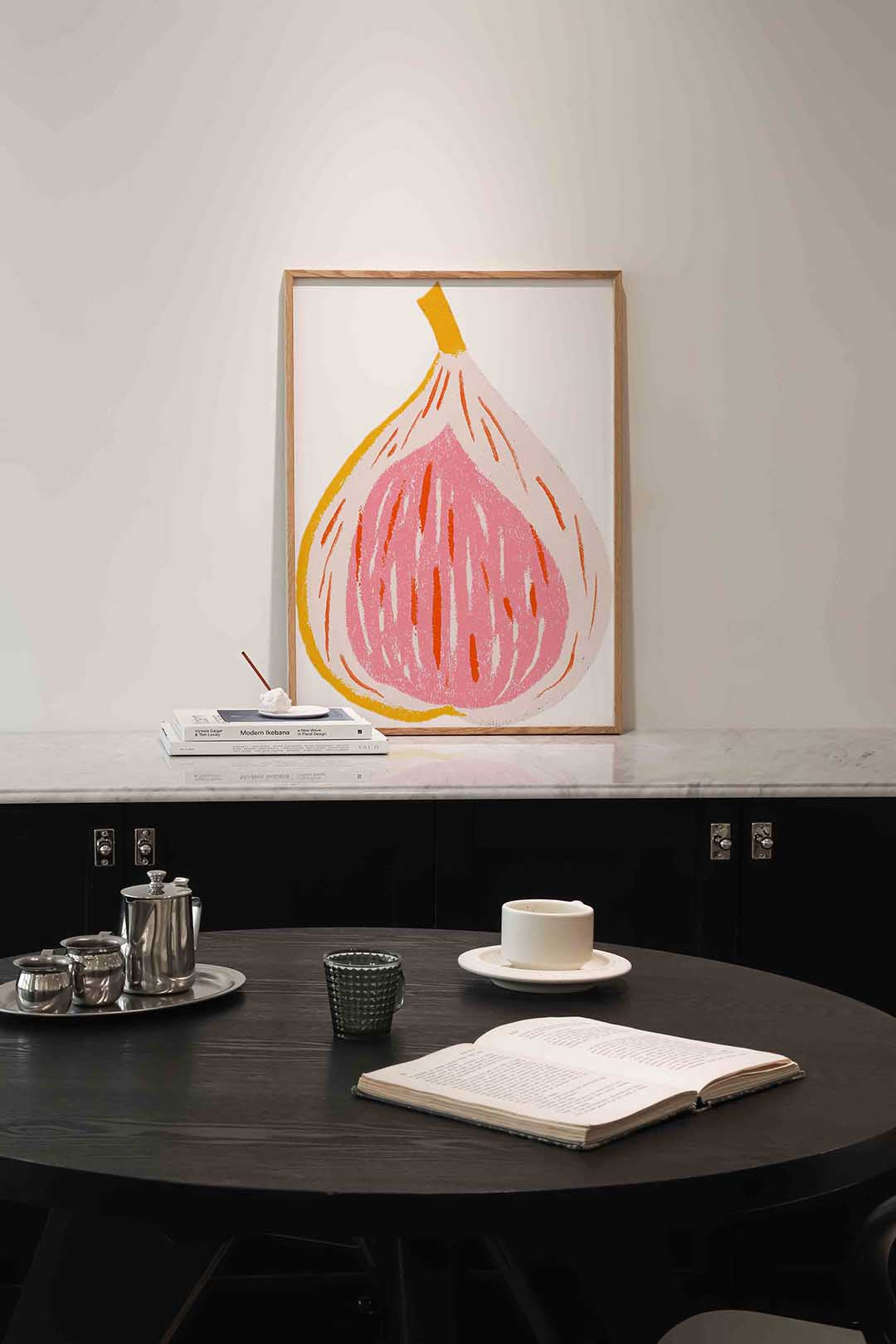 Vijg illustratie – abstracte poster in staand formaat