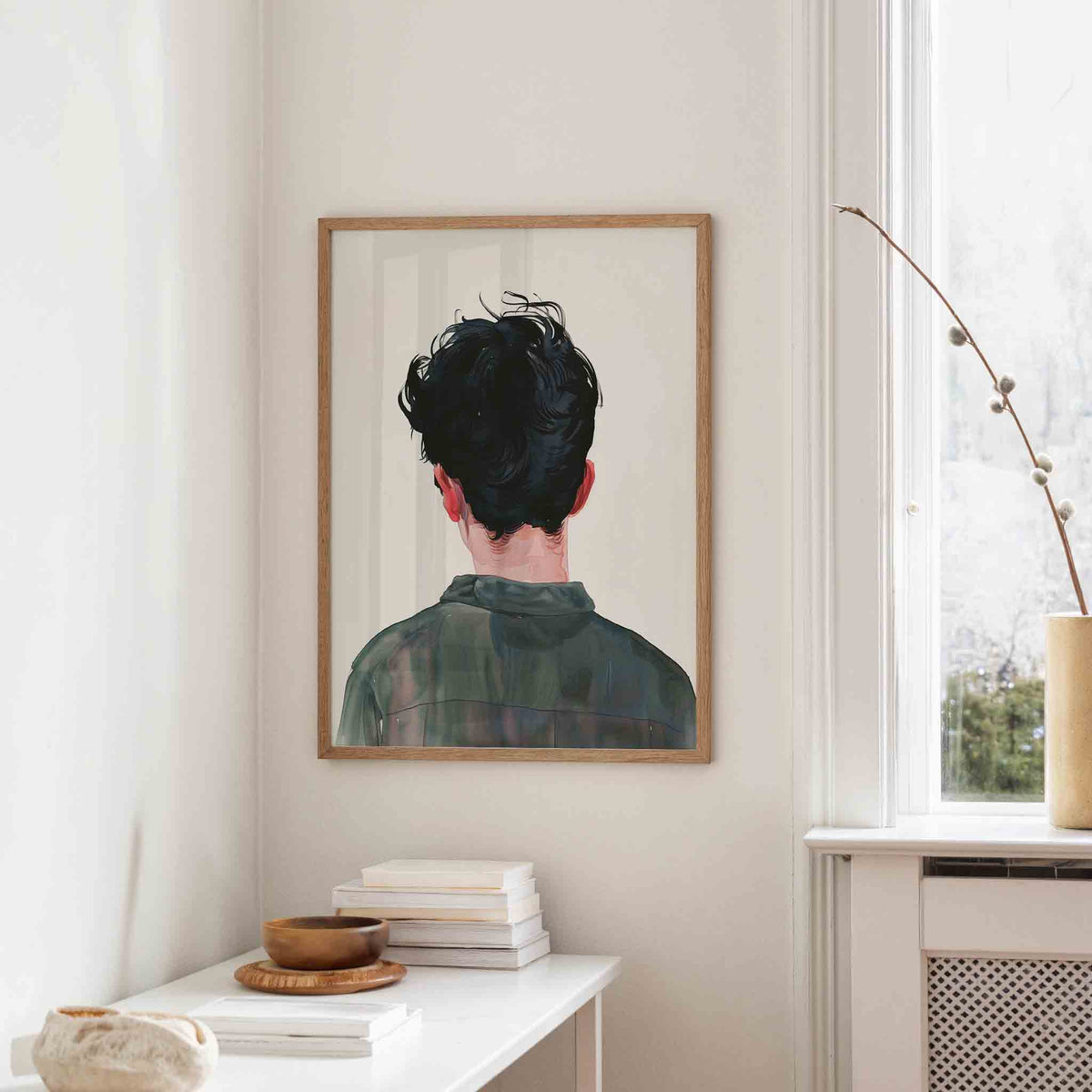 Achterkant van persoon – staande hedendaagse wanddecoratie van WallArtistic