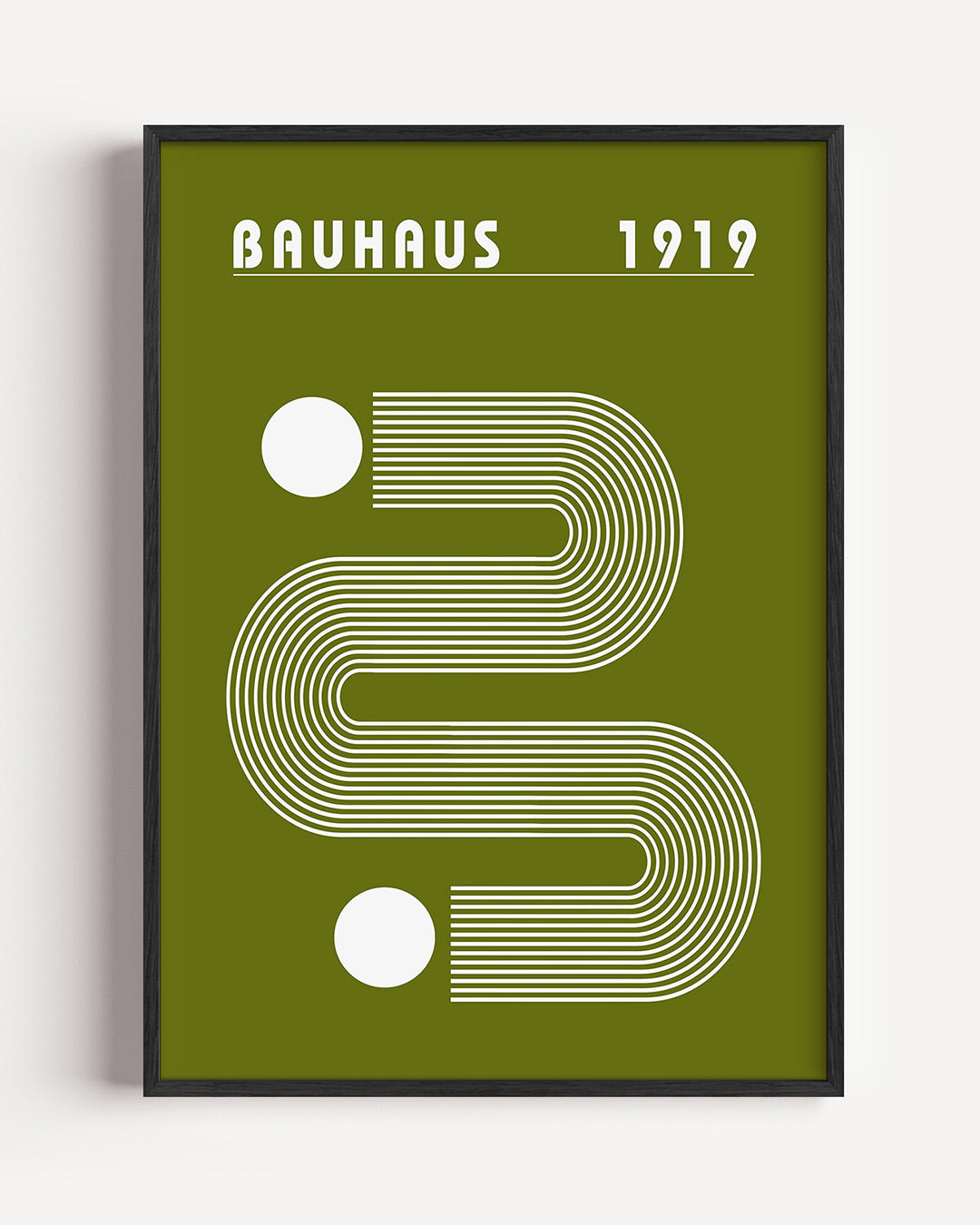 Lijnen en cirkel – staande Bauhaus poster als wanddecoratie