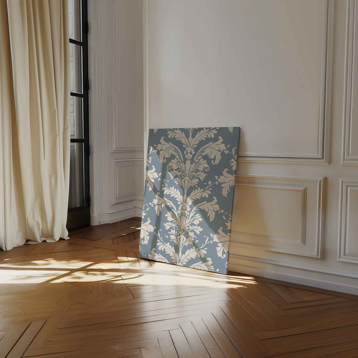 Klassiek Barok Behangpatroon – canvas wanddecoratie in portret formaat