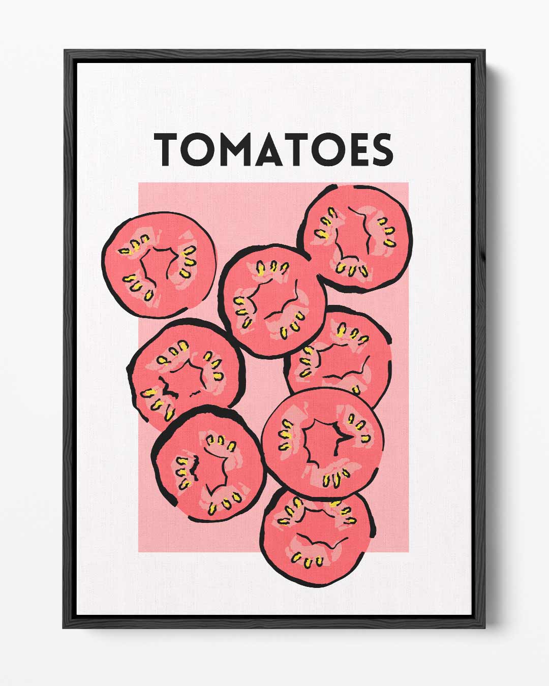 Speelse Tomaten Print – portret kunstwerk als wanddecoratie