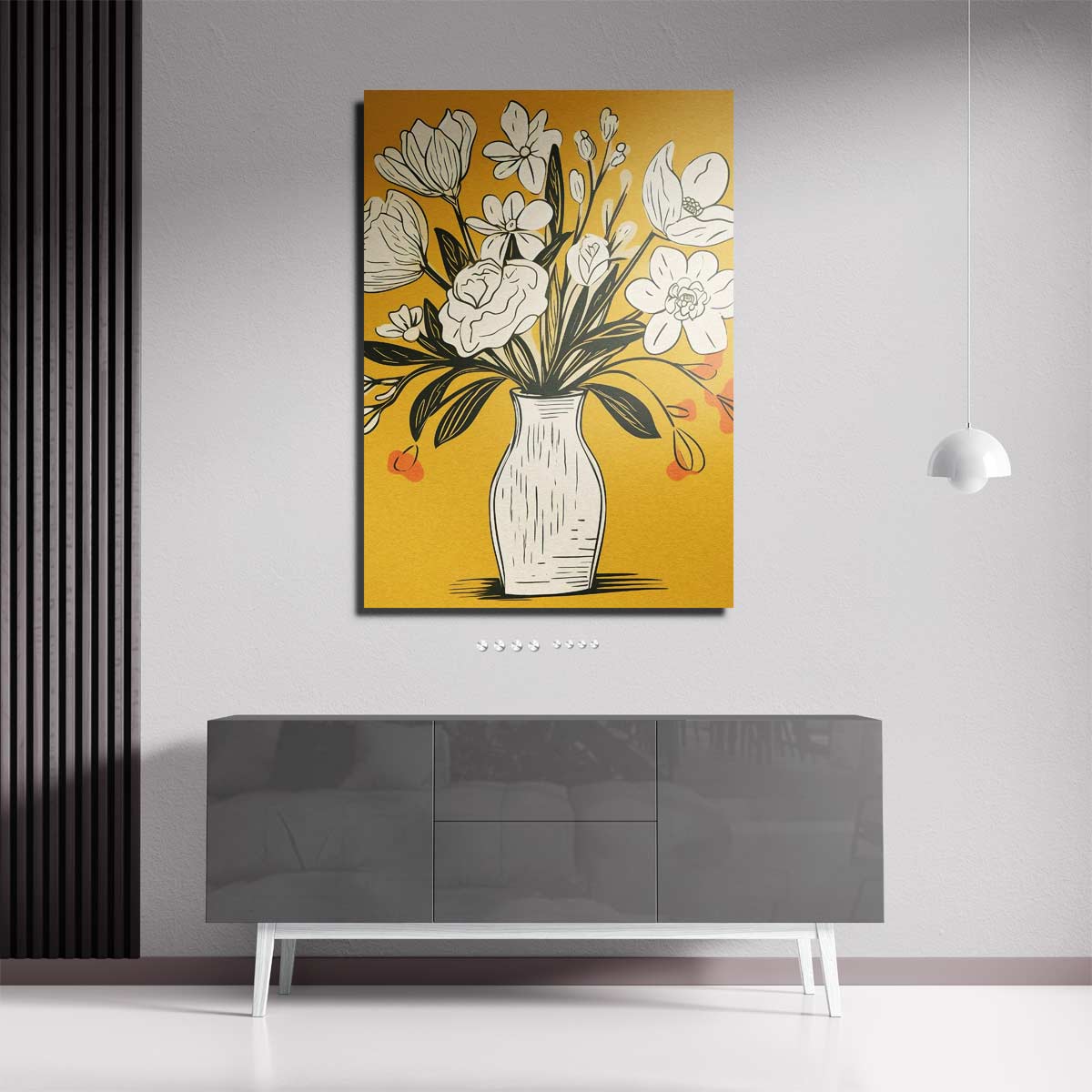 Tijdloze Bloemenvazen Illustratie – portret kunstwerk als wanddecoratie, afbeelding 18