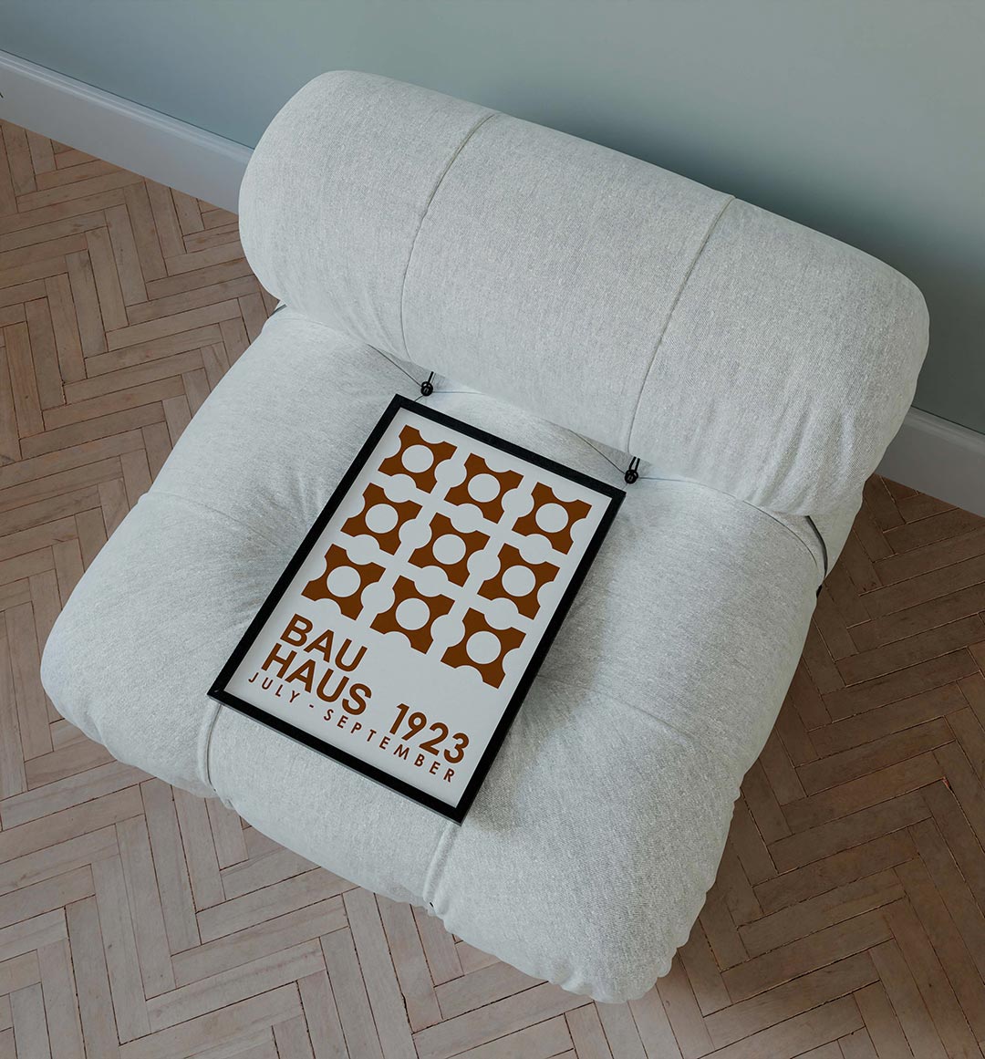 Vormen en vlakken – staande Bauhaus poster voor aan de muur