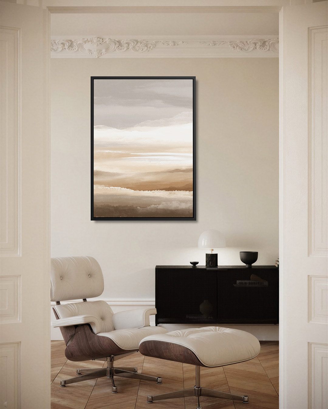 Zachte horizonten – moderne staande wandkunst