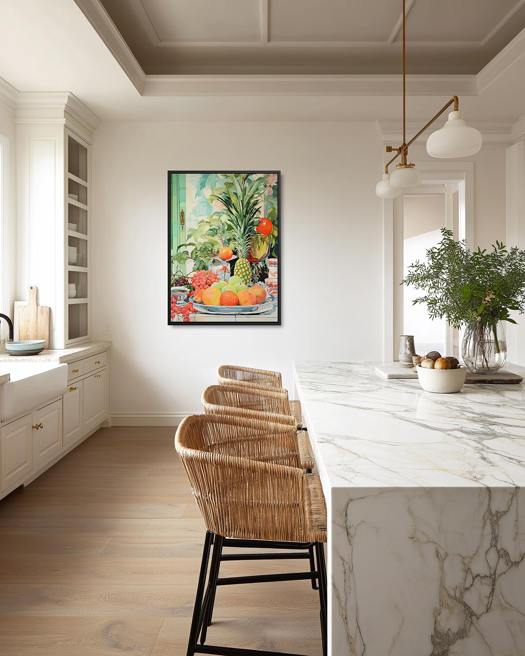 Levendige fruitschaal – staand wanddecoratie kunstwerk