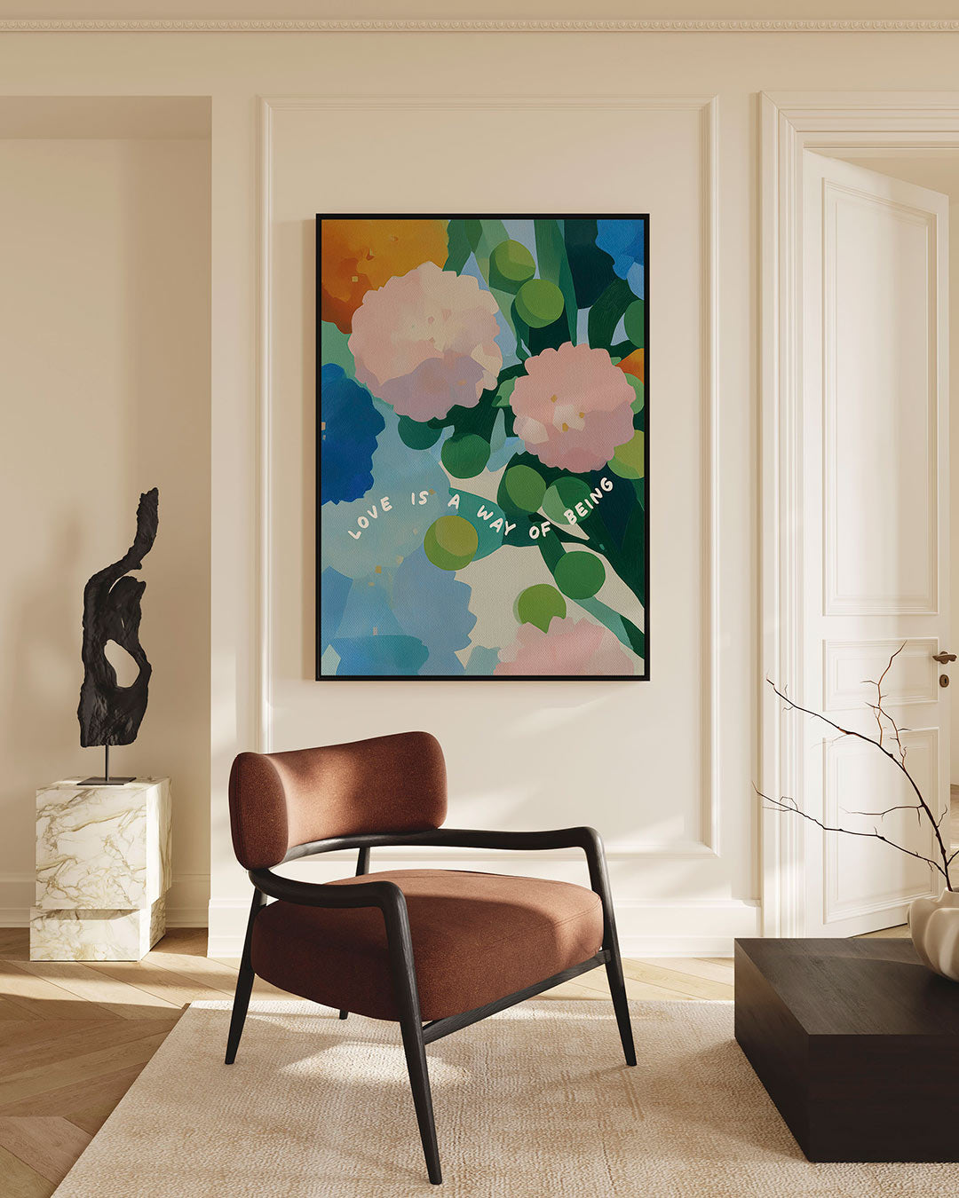 Bloemrijke kleurenpracht – staand wanddecoratie kunstwerk