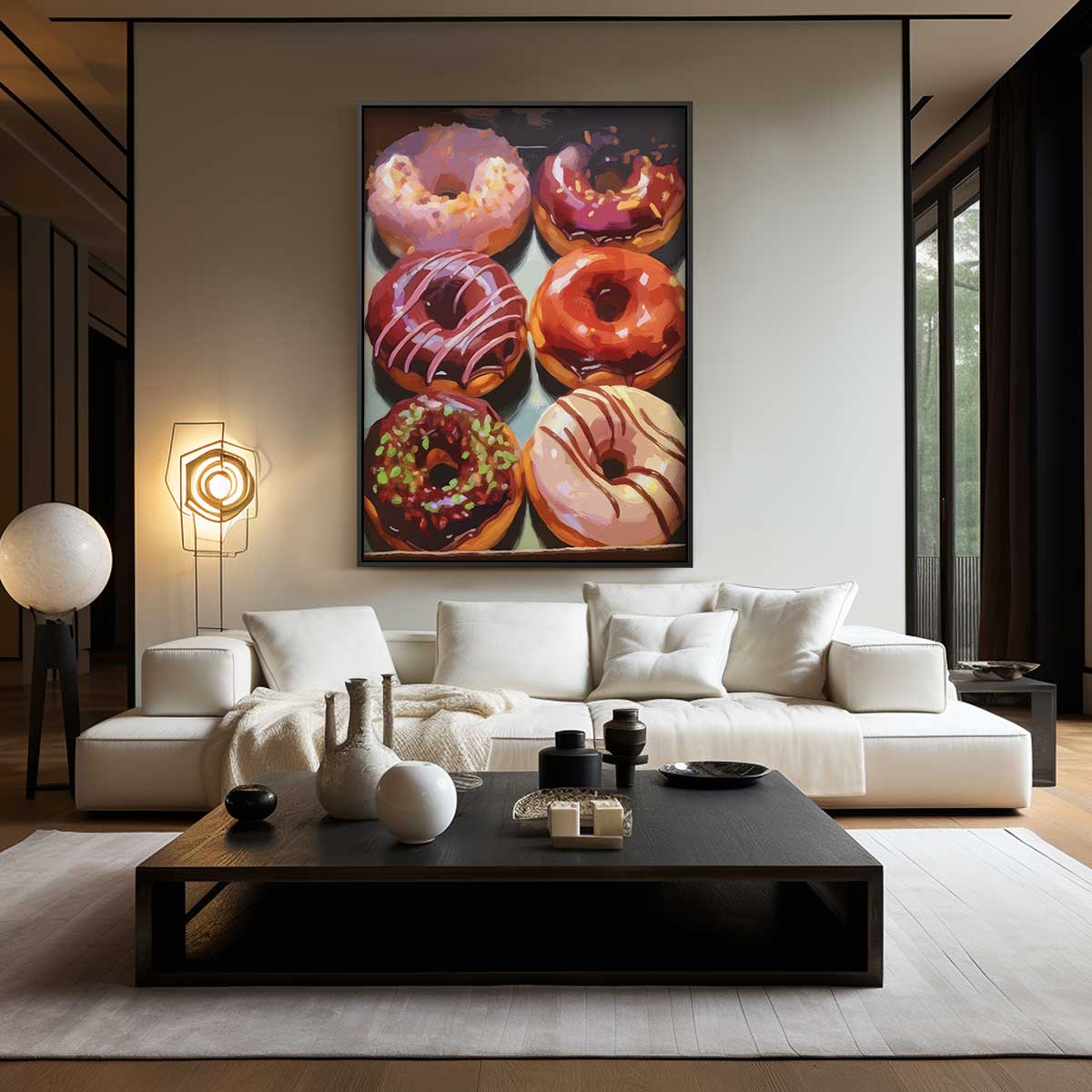 Donut Droom – kunstwerk met zwarte baklijst