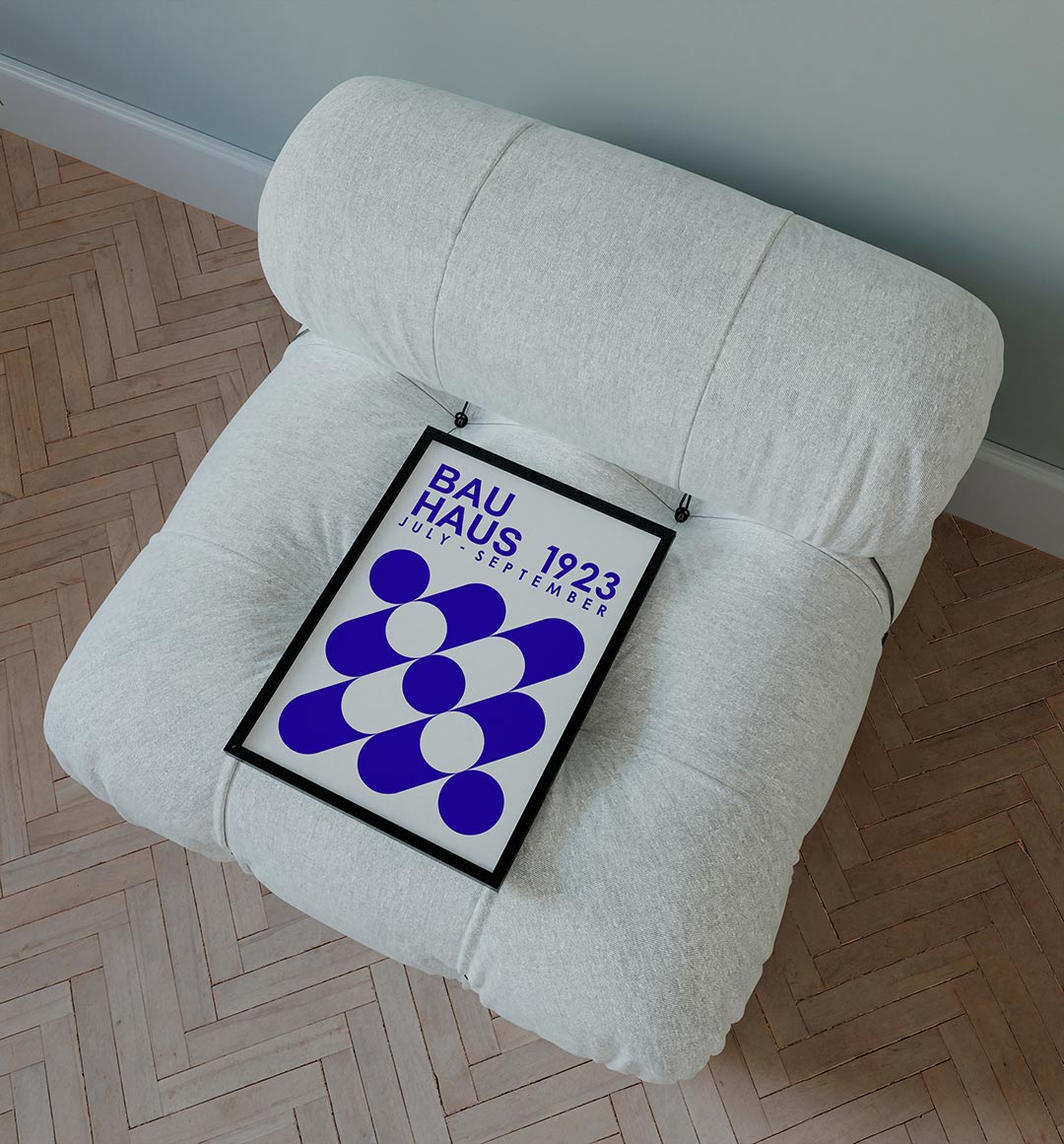Vormen en vlakken – staande Bauhaus poster voor aan de muur
