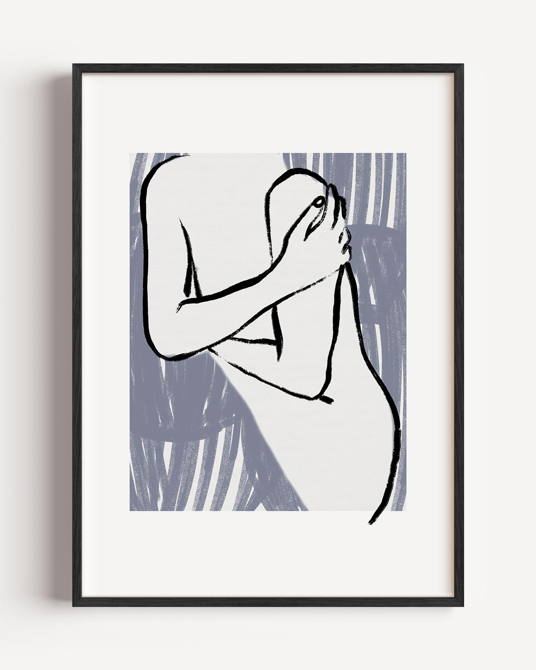 Elegante Lichaamsschets – lijntekening portret poster als wanddecoratie