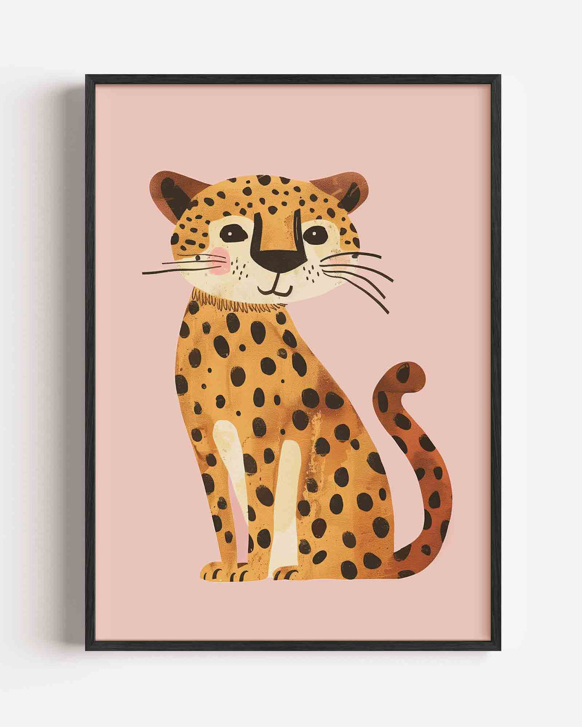 Schattige luipaard – kids portret poster als wanddecoratie