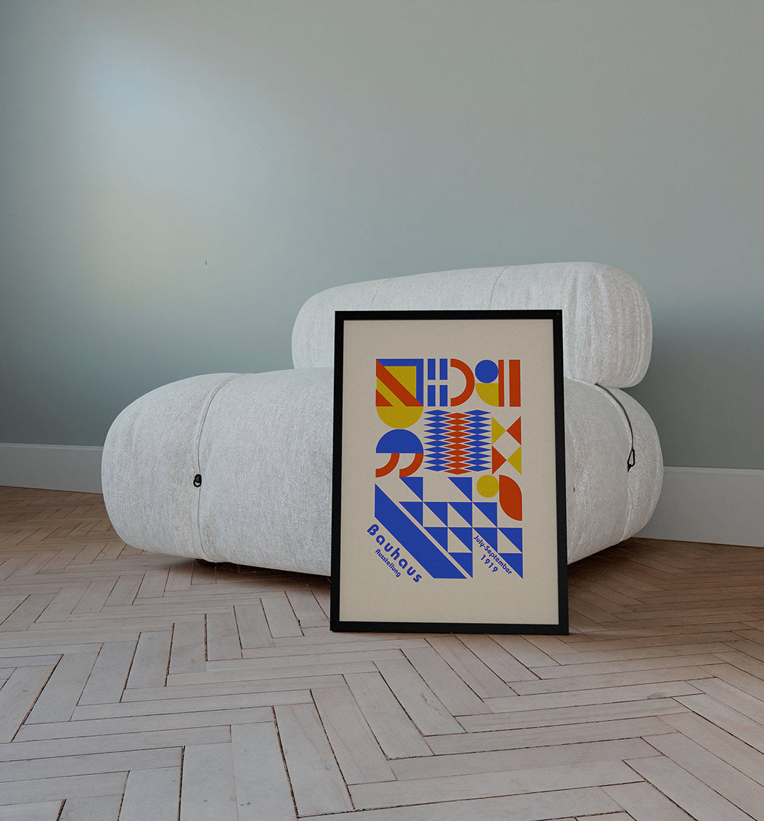 Vormen en vlakkenspel – staande Bauhaus poster voor aan de muur