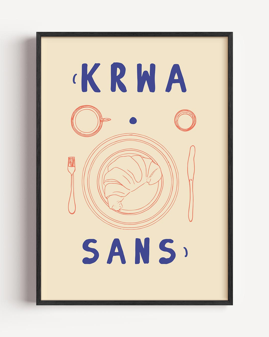 Croissant Ochtendmoment – keuken portret poster als wanddecoratie