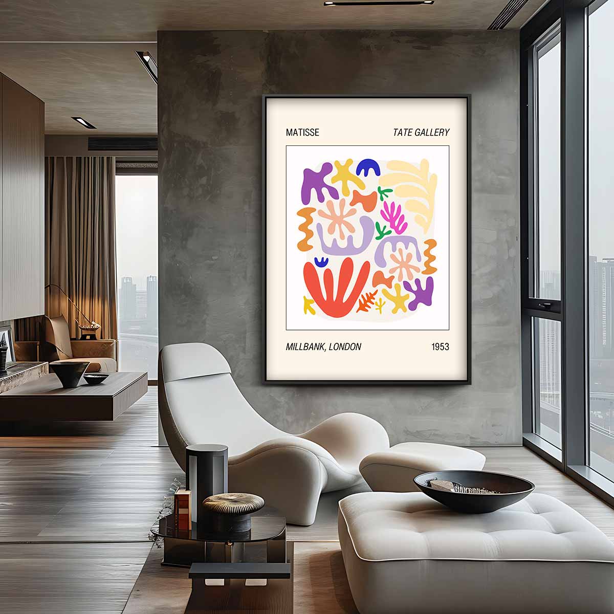 Matisse Milbank Abstractie – kunstwerk met zwarte baklijst