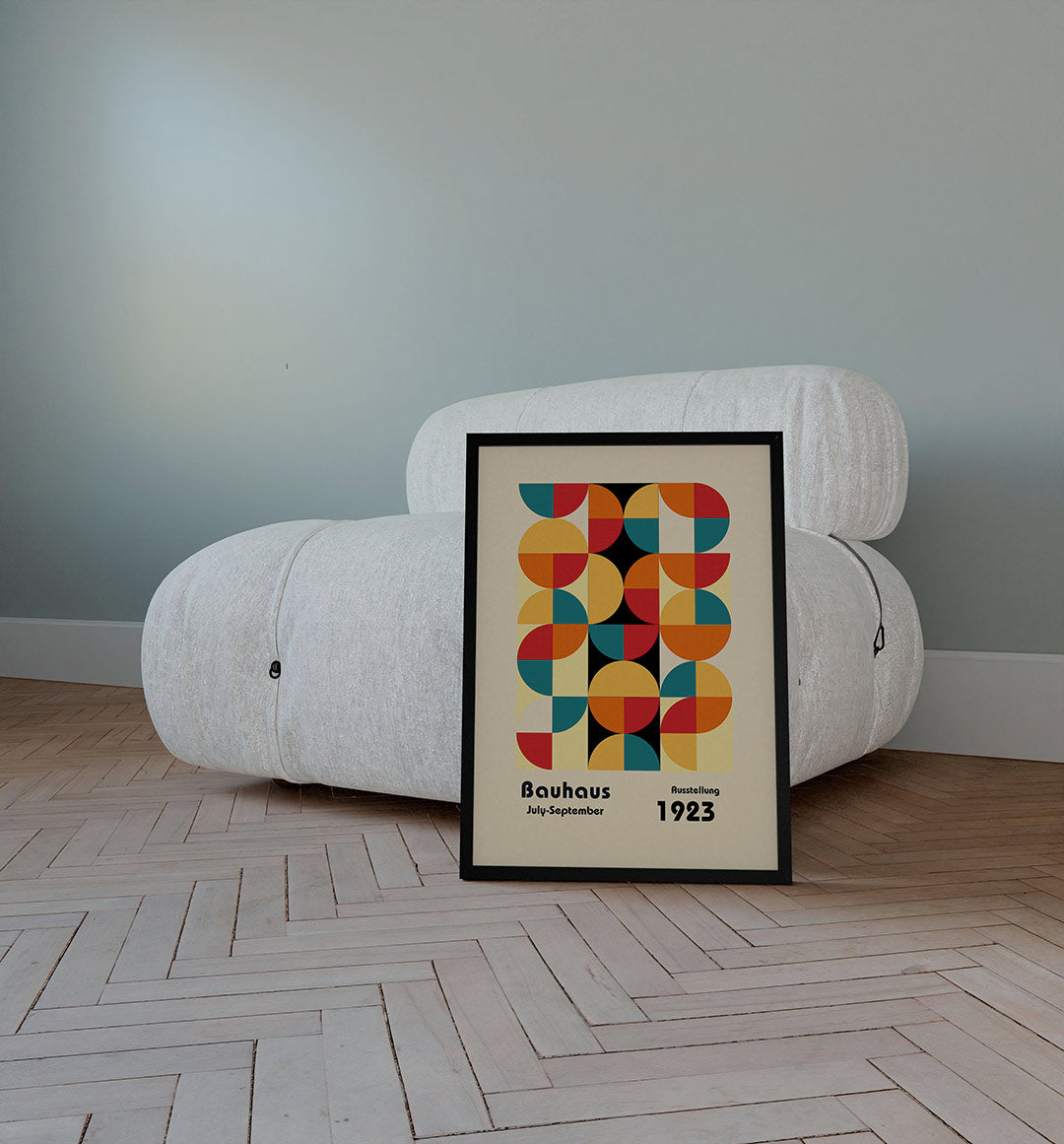 Vormritme en kleur – staande Bauhaus poster voor aan de muur