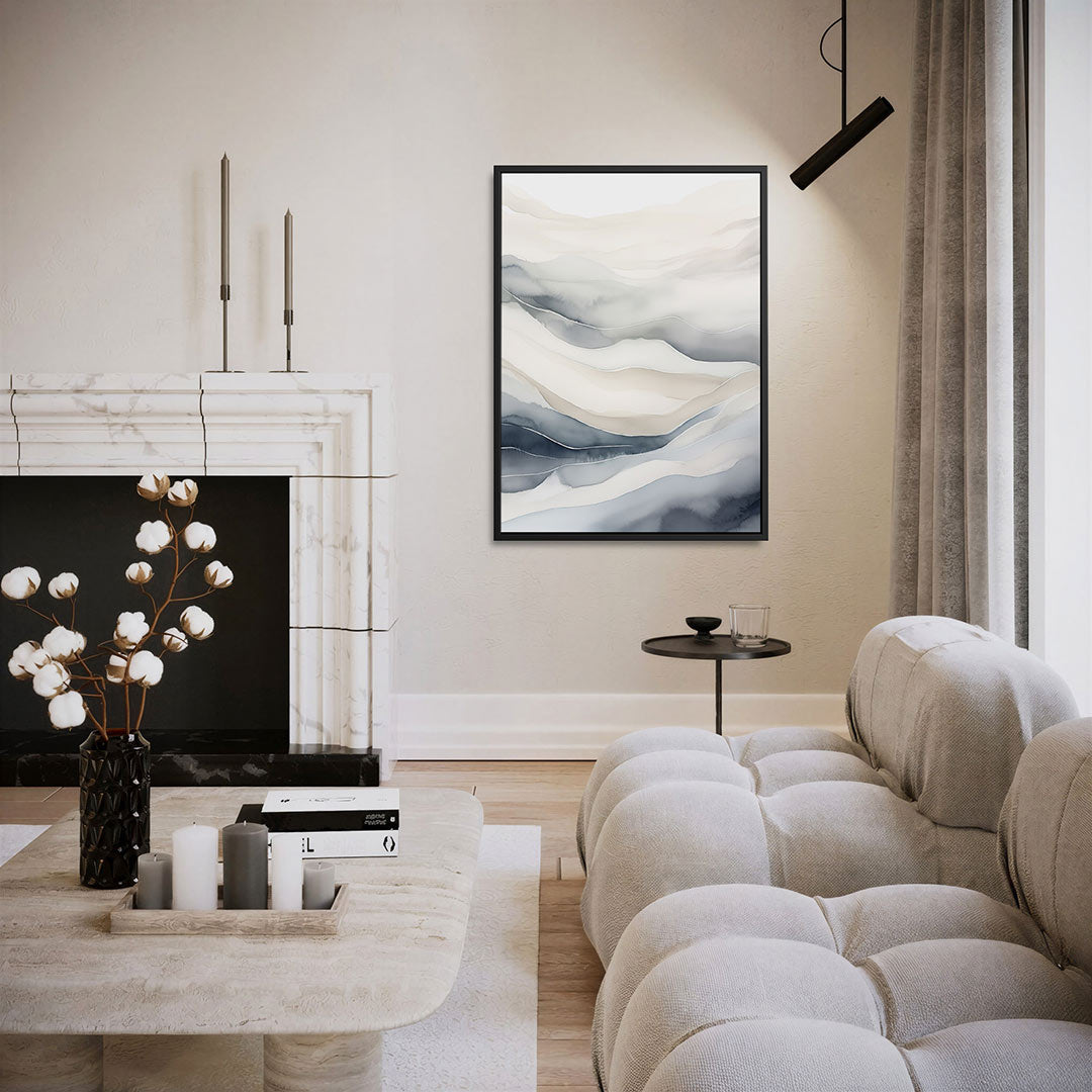 Golvende lijnen landschap – staand wanddecoratie kunstwerk