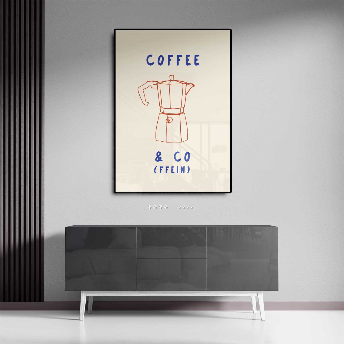 Eenvoudige Koffie Charme – dibond wanddecoratie in staand formaat
