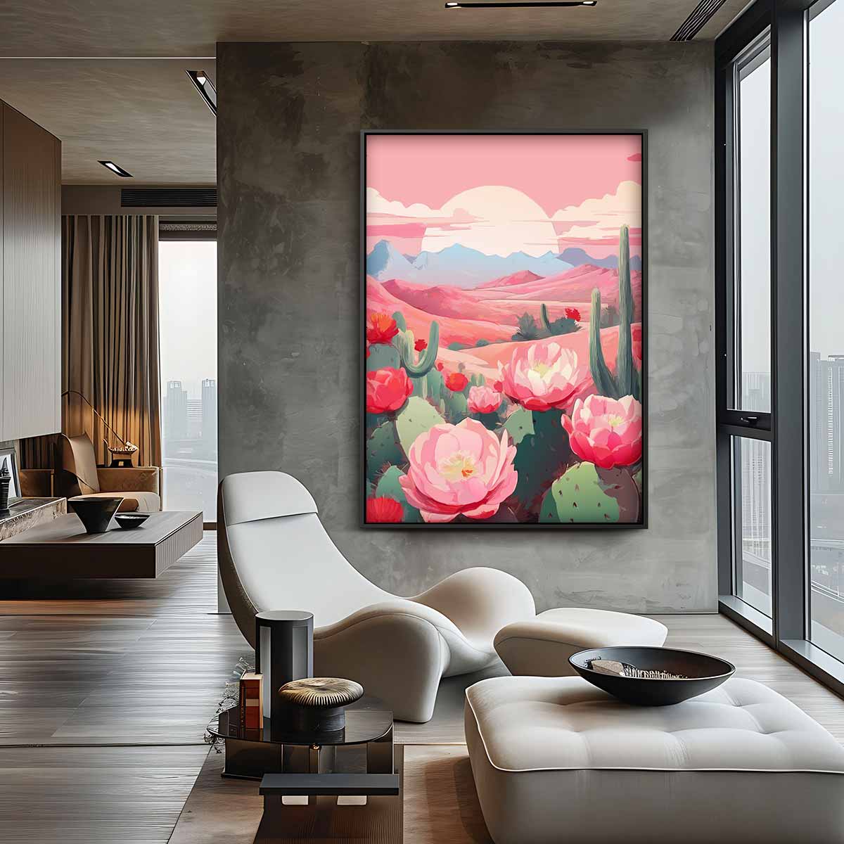 Zonnige Woestijn Bloesem – staand kunstwerk voor modern interieur