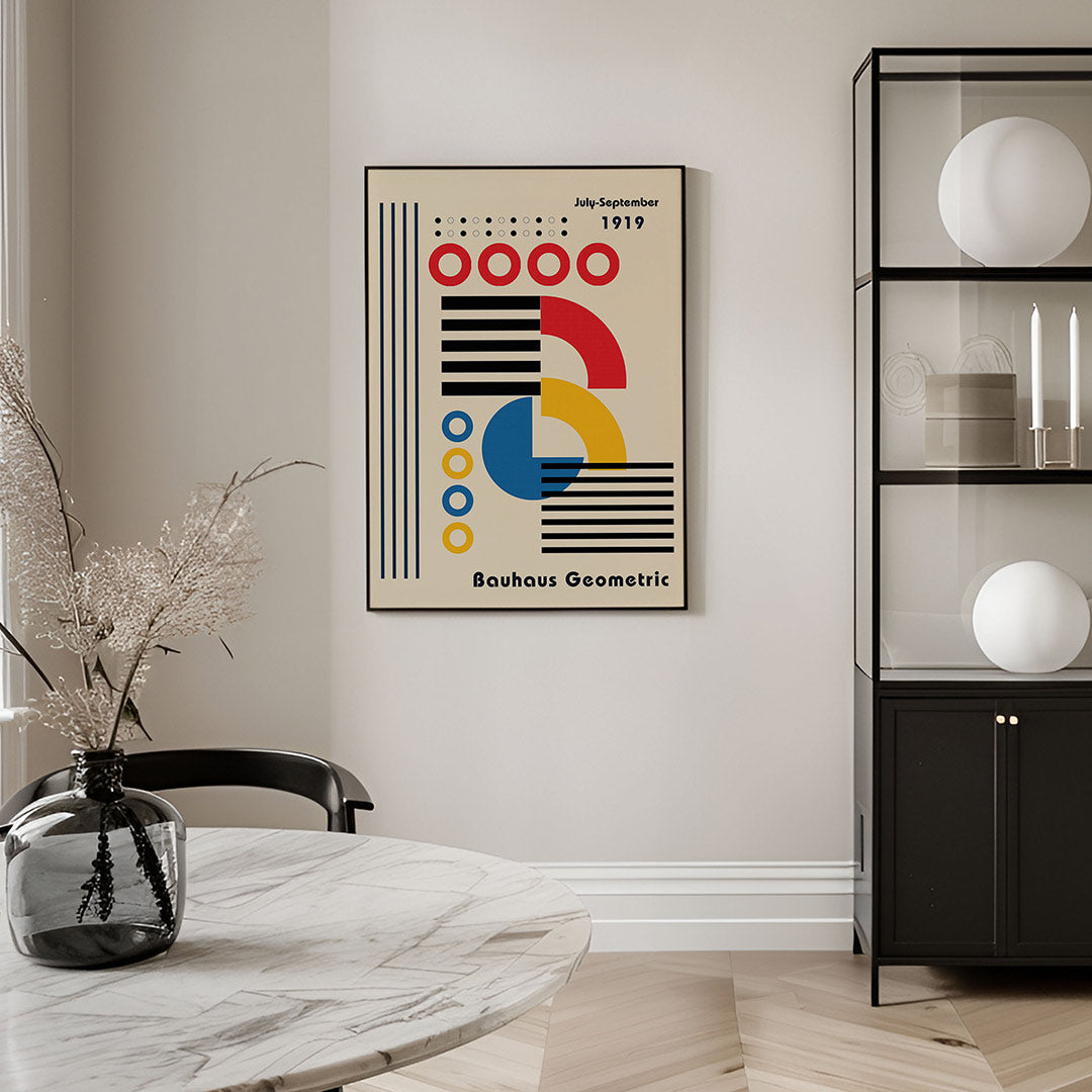 Vorm en kleur – geometrische Bauhaus poster in staand formaat