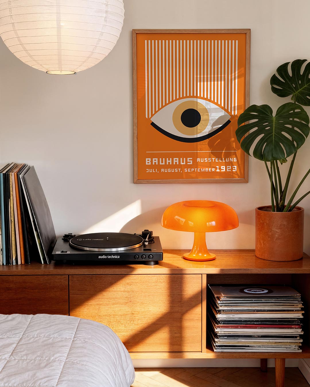 Lijnen en oog – moderne Bauhaus wandkunst als poster
