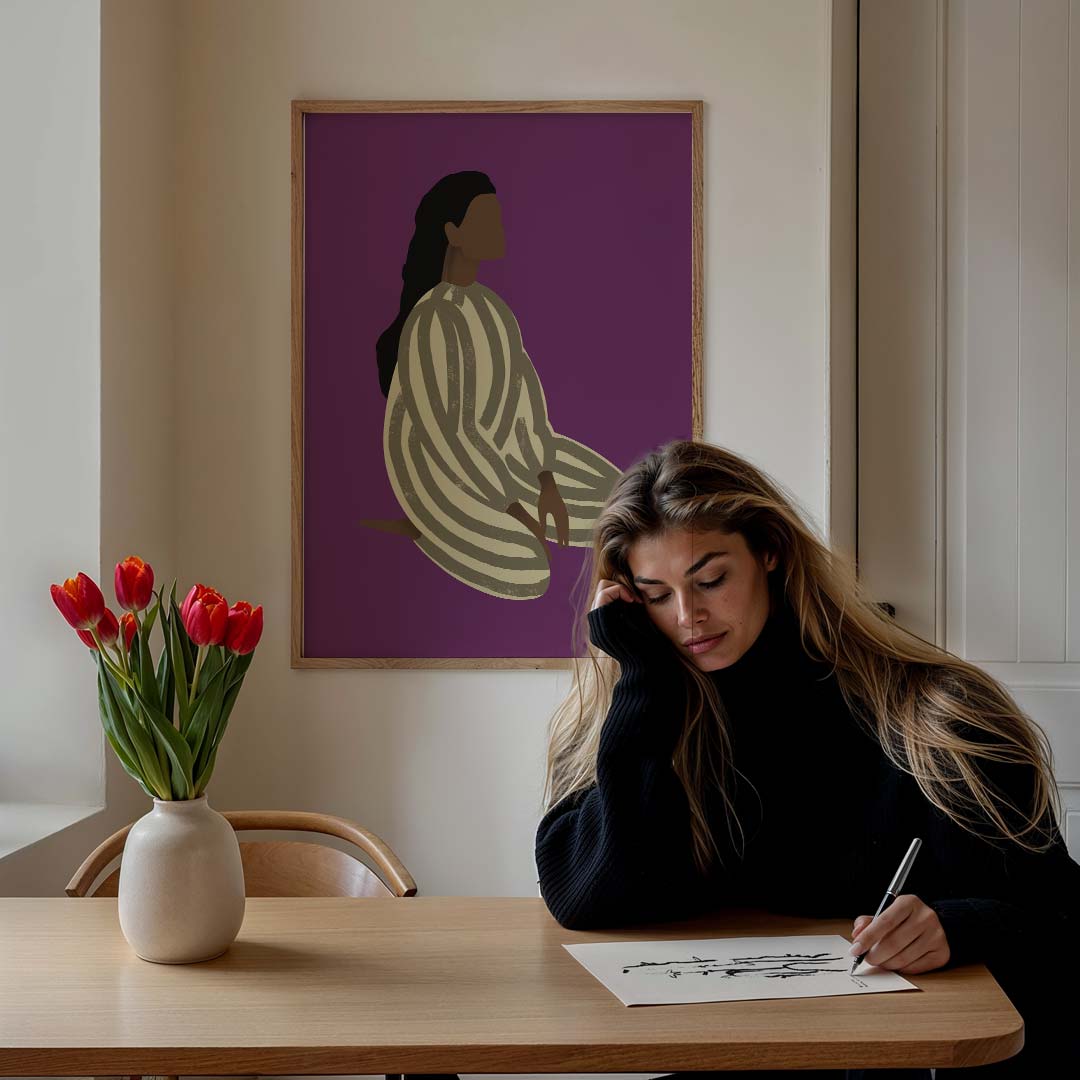 Stijlvolle Abstracte Kunstposter – staande muurposter voor een modern interieur