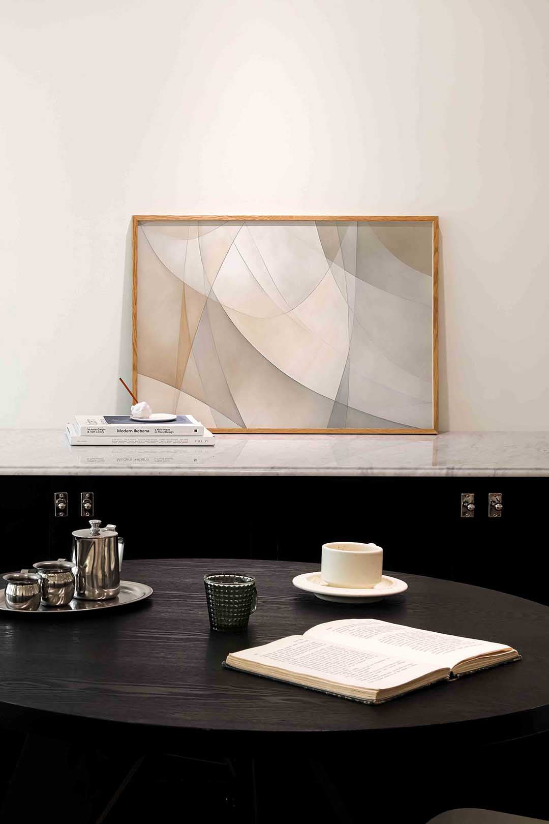 Abstracte vormen – abstracte poster in liggend formaat