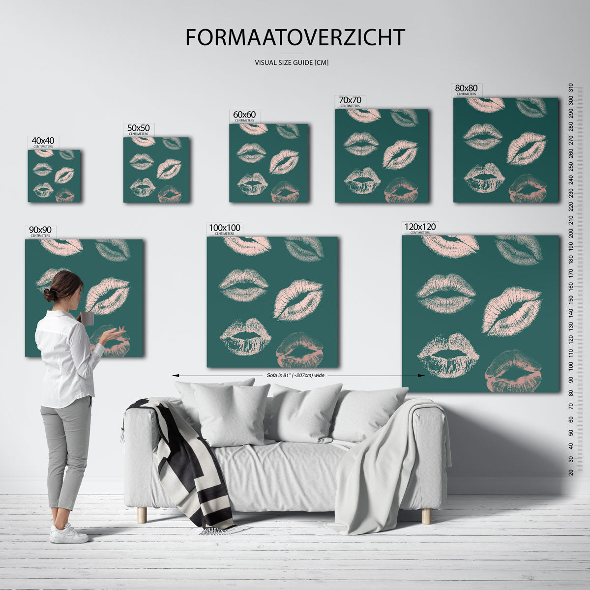 Lipafdrukken – kleurrijke vierkante muurposter in Pop Art stijl