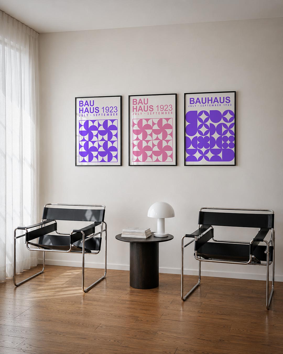 Vorm en kleur posterset – derde productweergave – deze posterset in drie delen toont een speels lijnenspel
