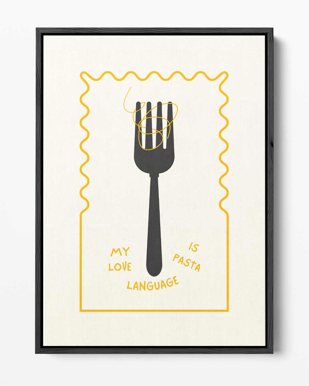 Spaghetti Liefdestaal Illustratie – portret kunstwerk als wanddecoratie