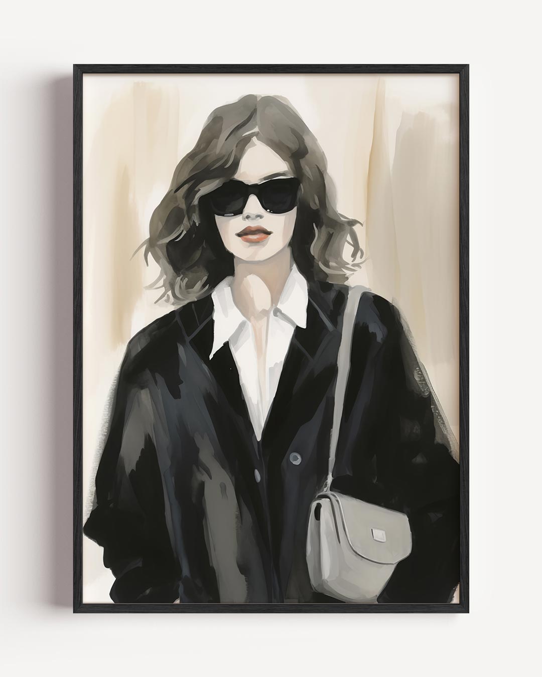 Stijlvolle Vrouwelijke Elegantie – vrouwelijk portret poster als wanddecoratie