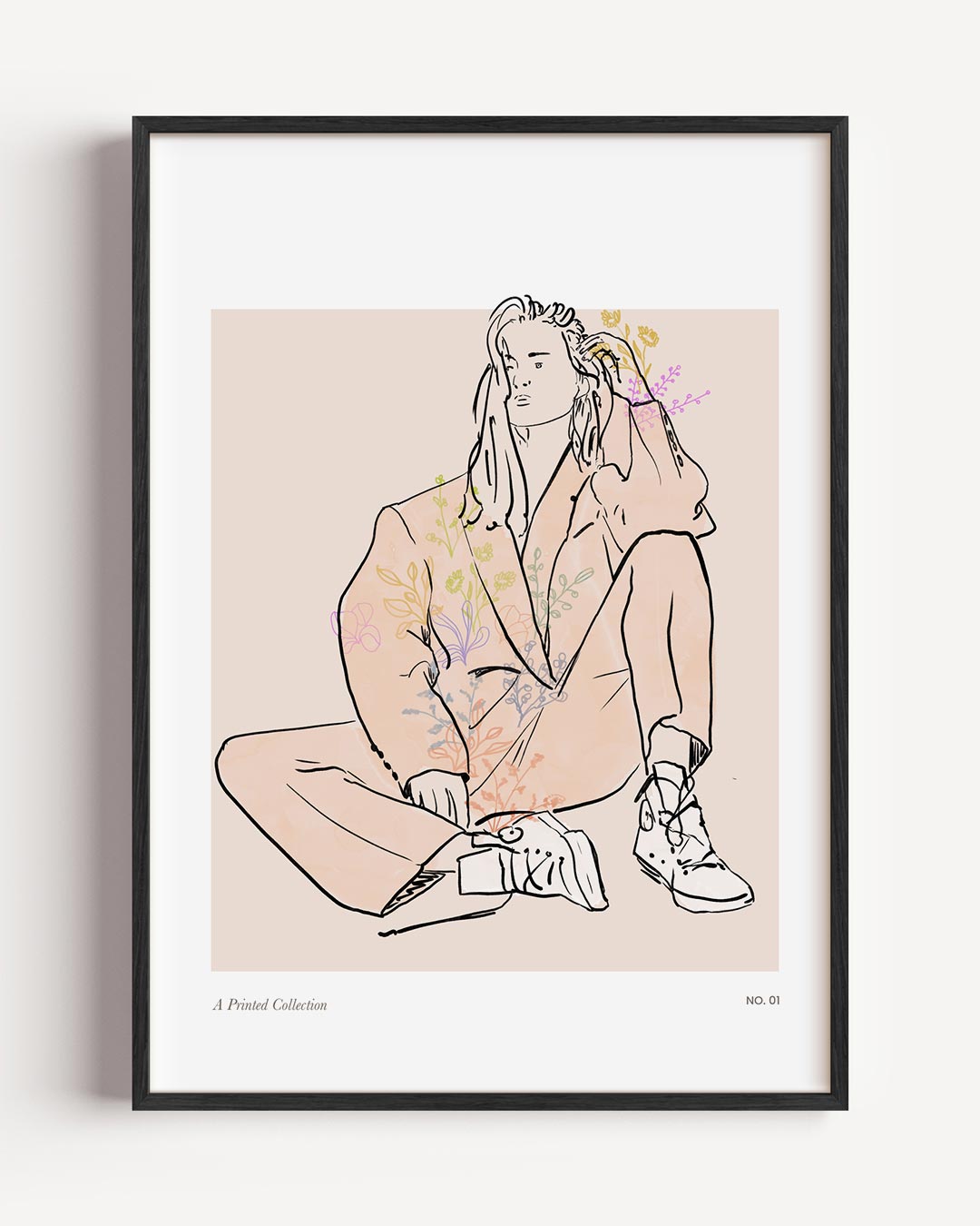 Moderne Vrouwelijke Schetsposter – lijntekening portret poster als wanddecoratie