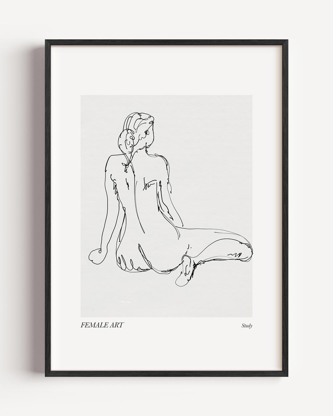 Elegante Vrouwelijke Lijntekening – lijntekening portret poster als wanddecoratie