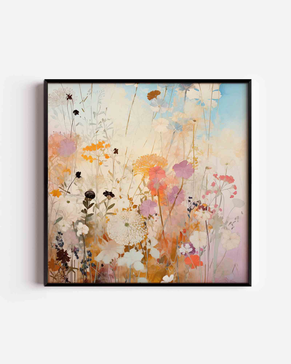 Bloemen in zachte tinten – bloemen vierkante poster als wanddecoratie