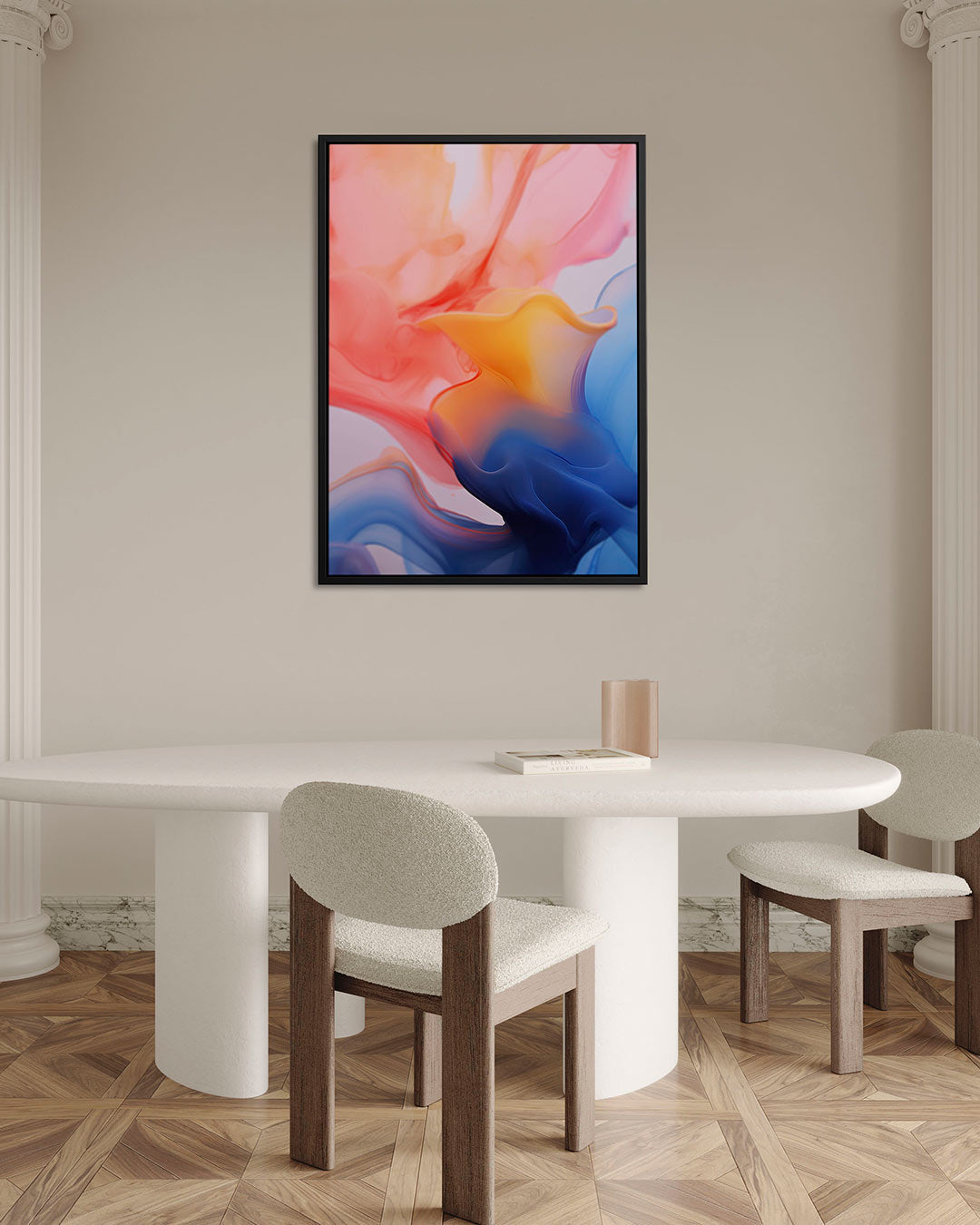 Vloeiende kleuren – Staande wanddecoratie – alternatieve weergave van het kunstwerk