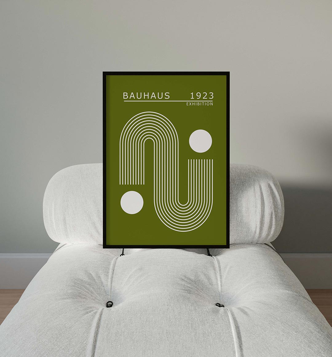 Lijnen en cirkels – moderne Bauhaus wandkunst als poster
