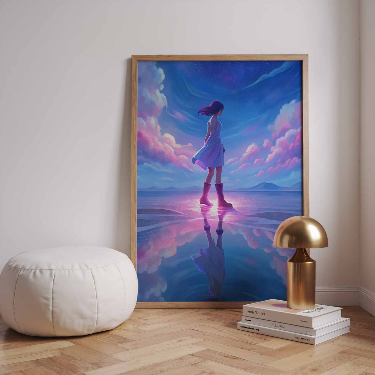 Dromerige Horizon Wanddecoratie – zomerse wandkunst als portret poster