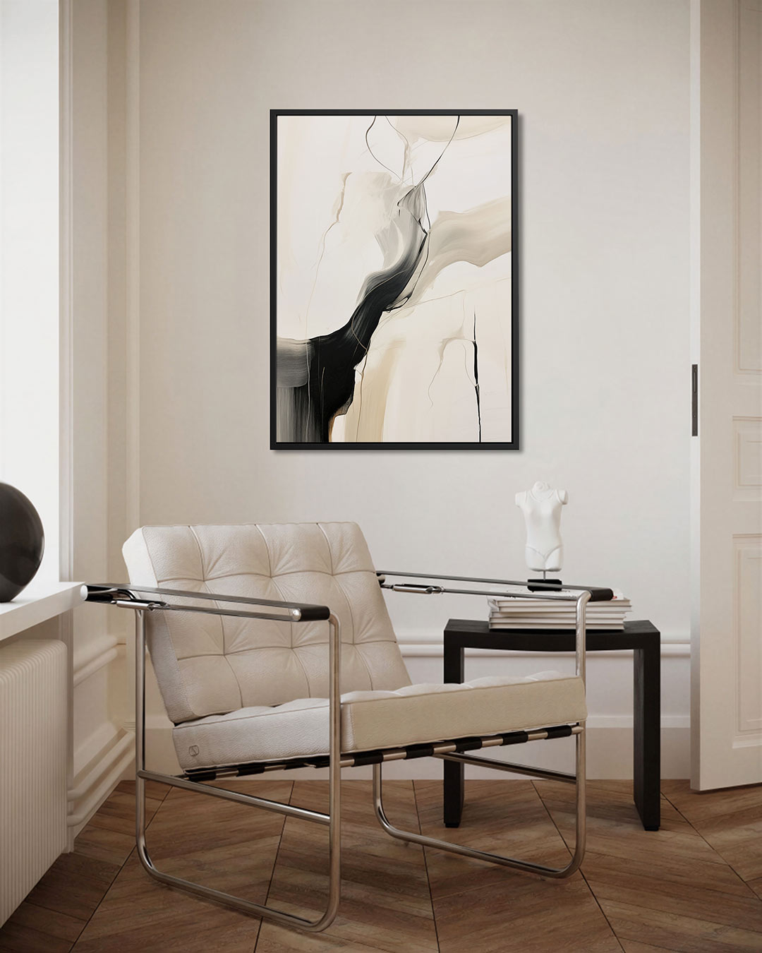 Vloeiende lijnen – staand wanddecoratie kunstwerk