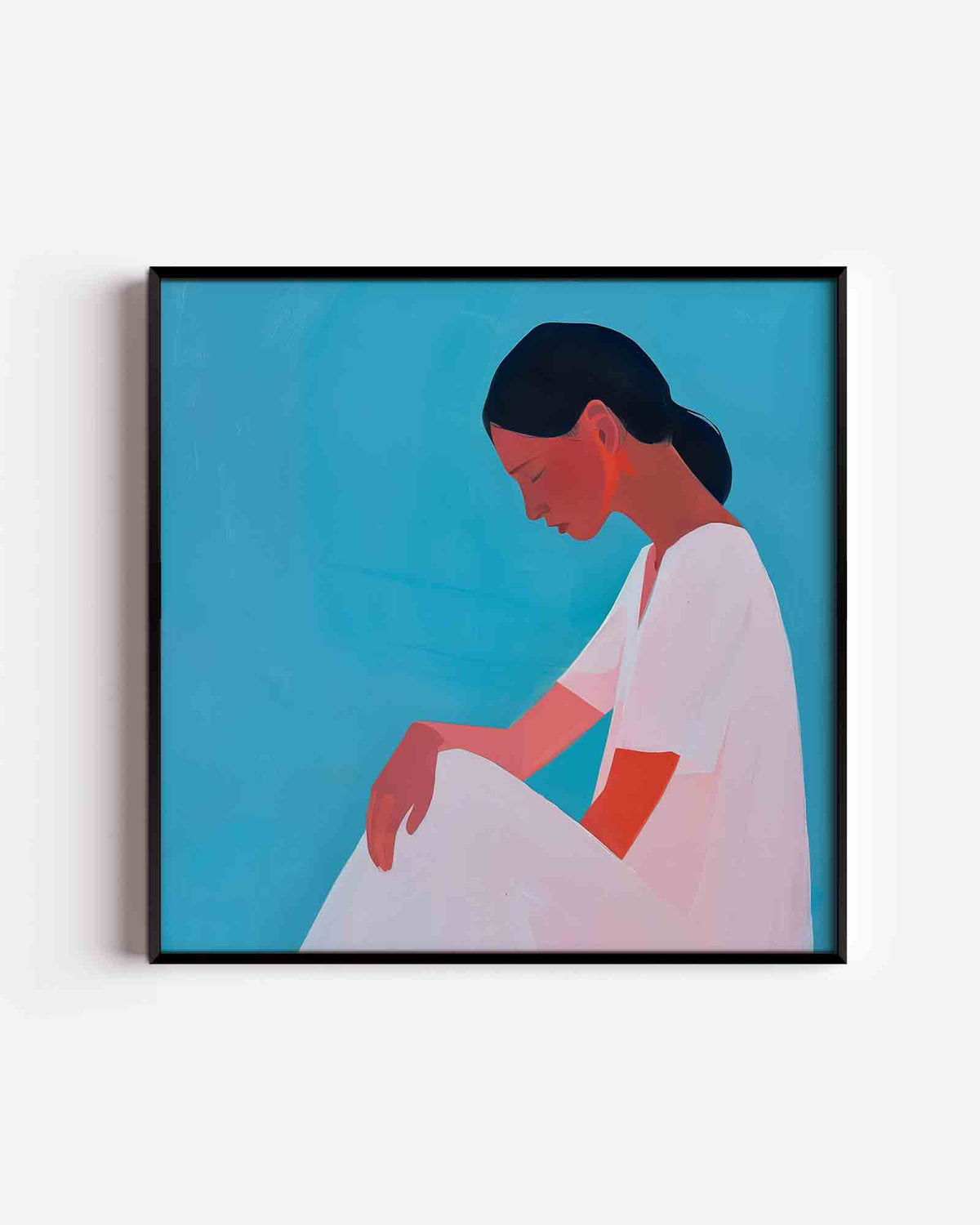 Vrouw in profiel – design vierkante poster als wanddecoratie