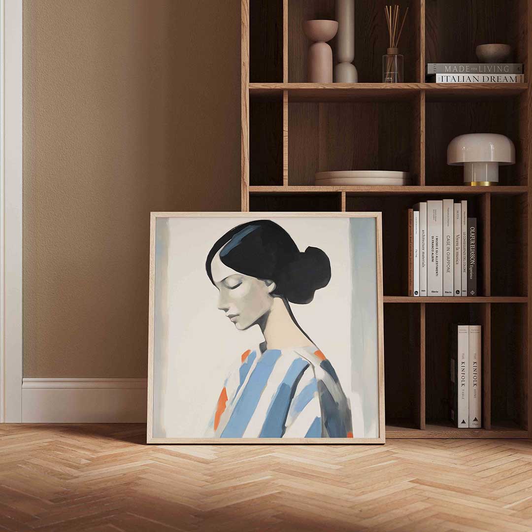 Vrouwelijk profiel – portret poster in vierkant formaat