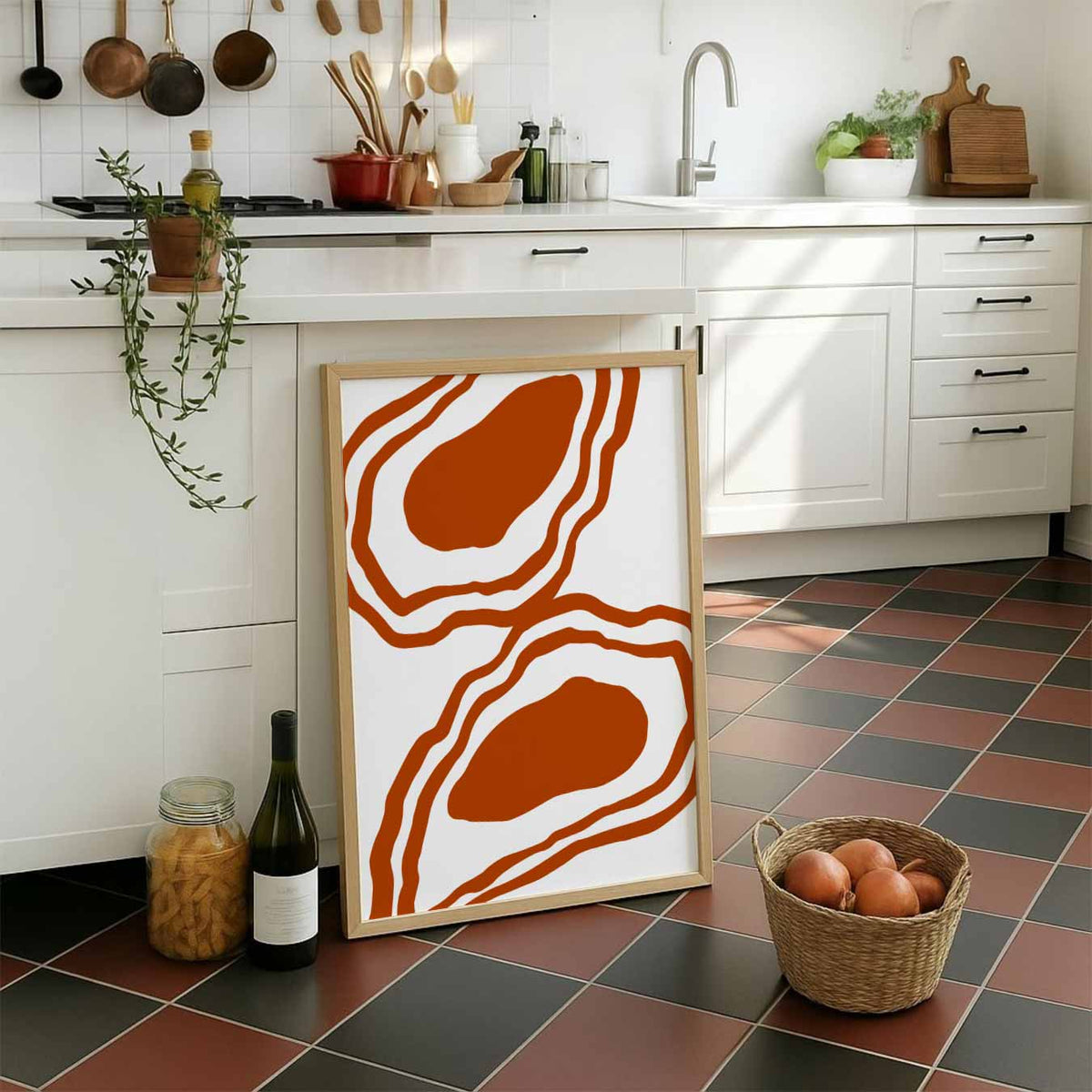 Organische Abstractie – staande muurposter voor keuken of eethoek
