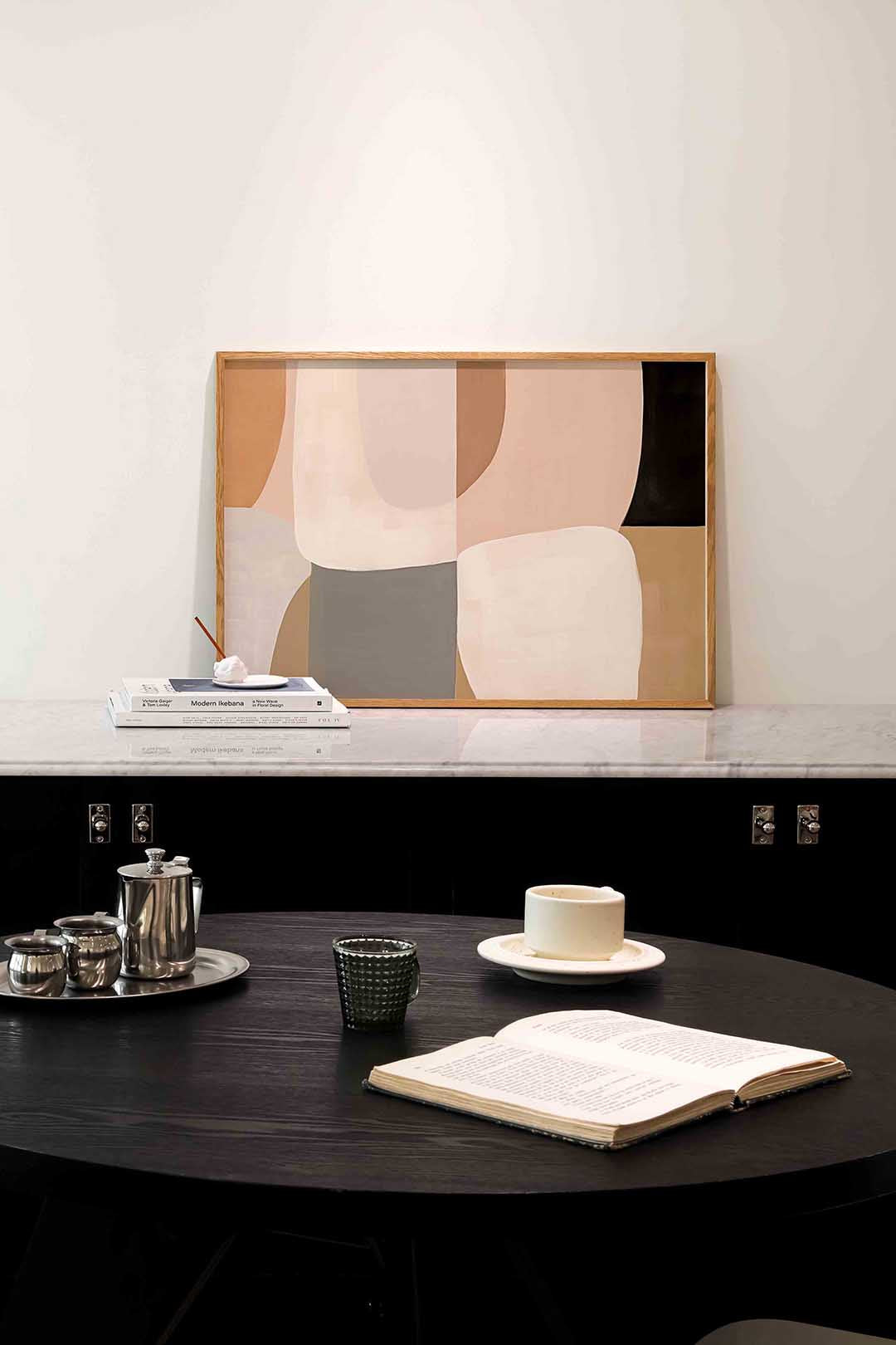 Abstracte vormen – abstracte poster in liggend formaat