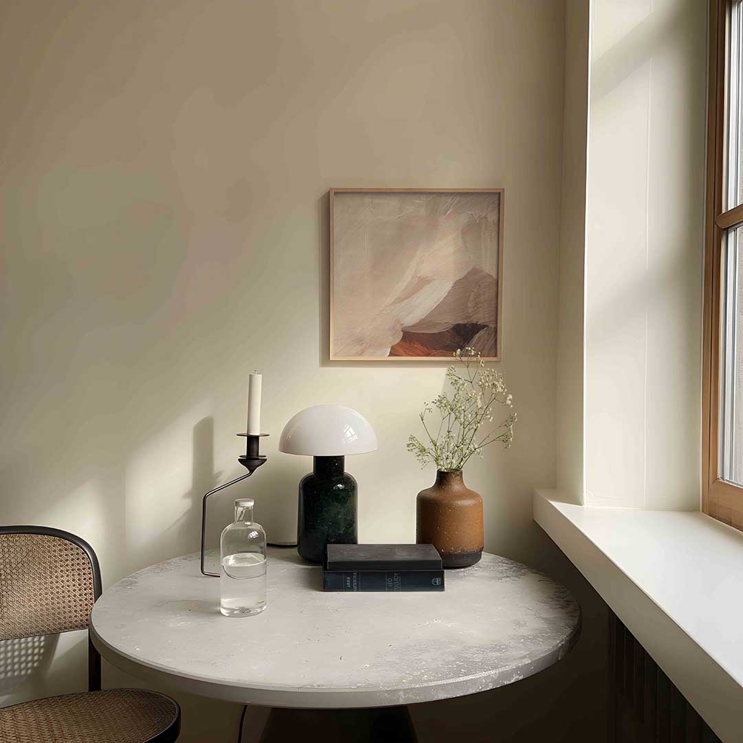 Beige en bruine abstracte – artistieke poster in vierkant formaat