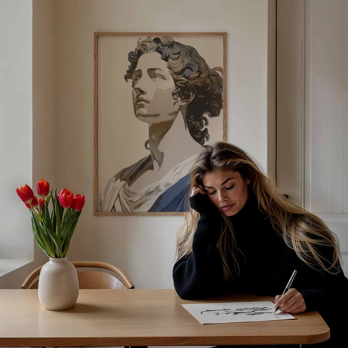 Klassieke Elegantie – Popart poster als moderne urban wanddecoratie