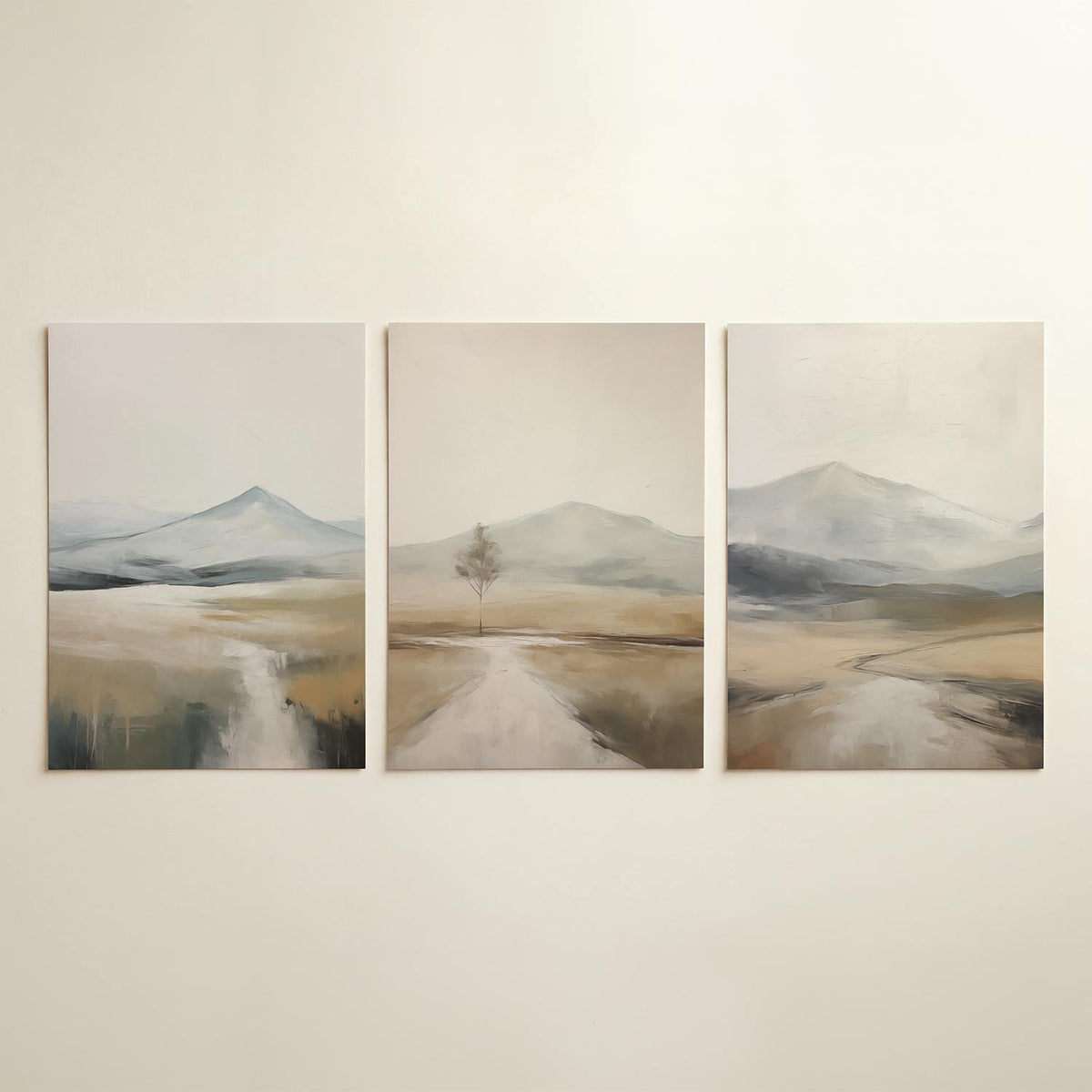 Zachte landschapstonen – een serene compositie met zachte kleuren – weergave 4