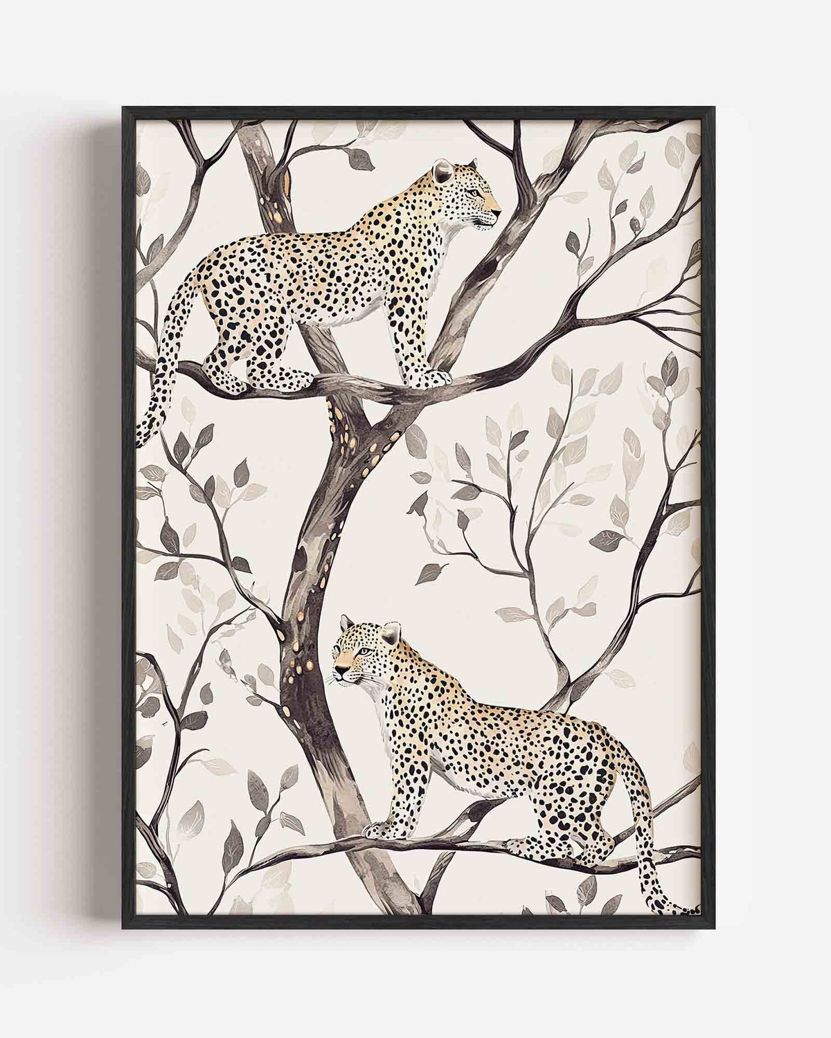Luipaarden op takken – jungle portret poster als wanddecoratie