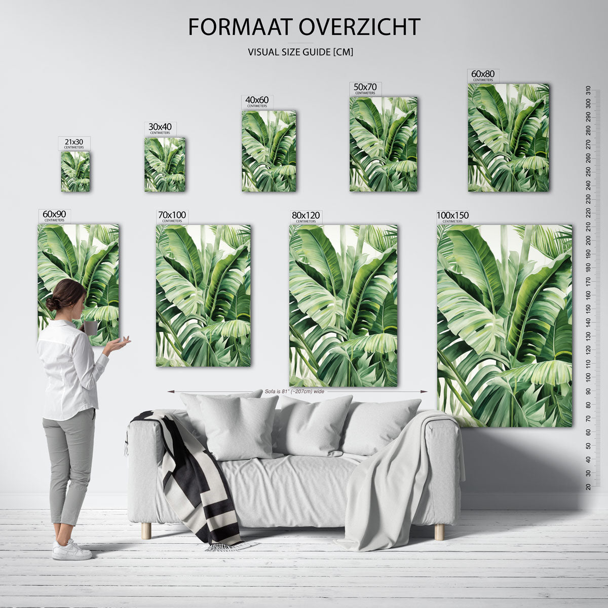Bananenbladeren – staande muurposter met jungle thema