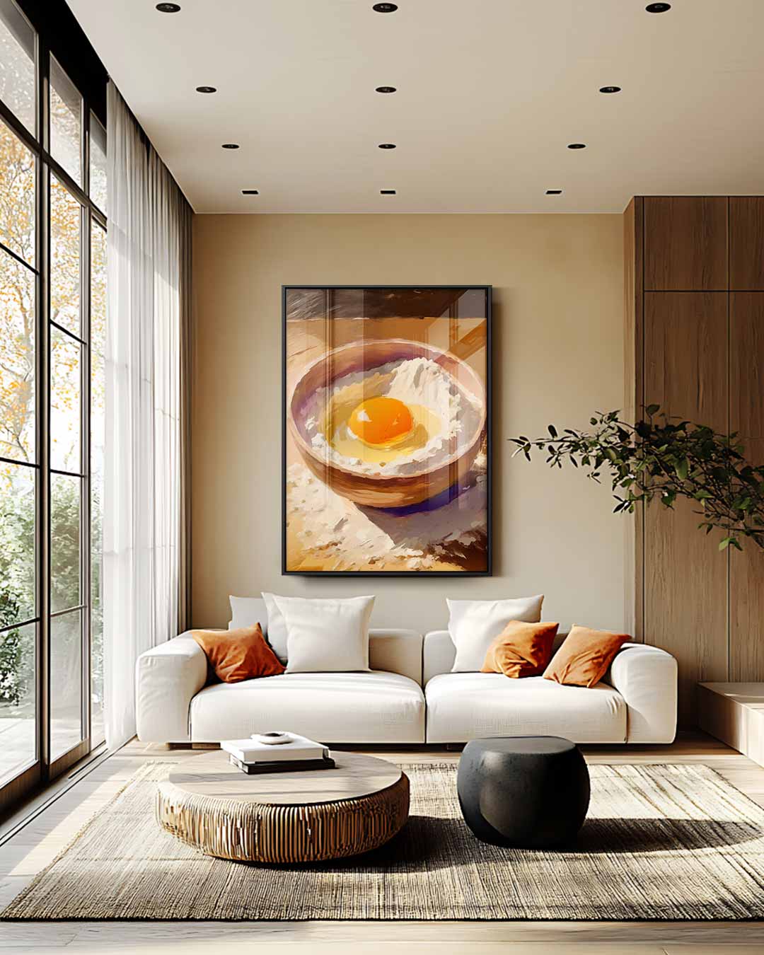 Aardse Keuken Sfeer – plexiglas wanddecoratie in portret formaat