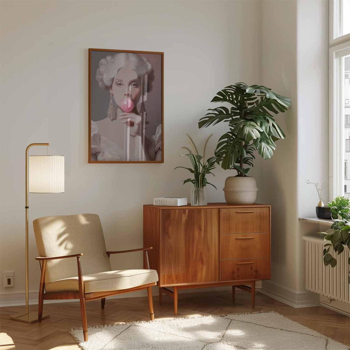 Moderne Elegantie Kunstposter – staande muurposter met zomerse uitstraling