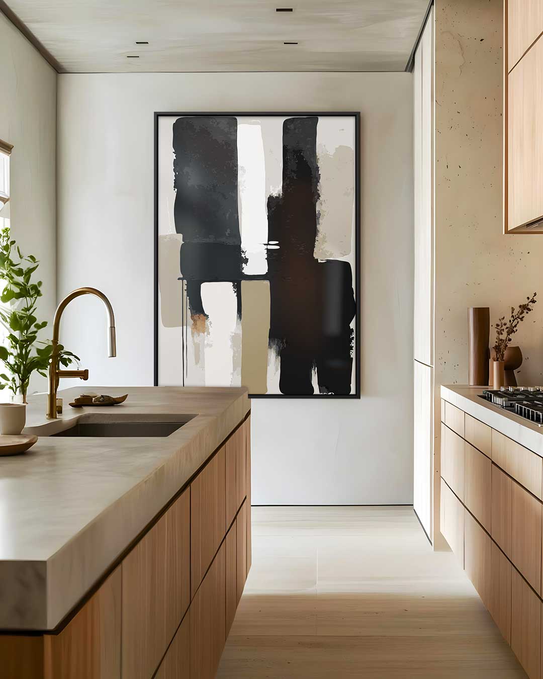 Abstract Contrast – dibond wanddecoratie in staand formaat