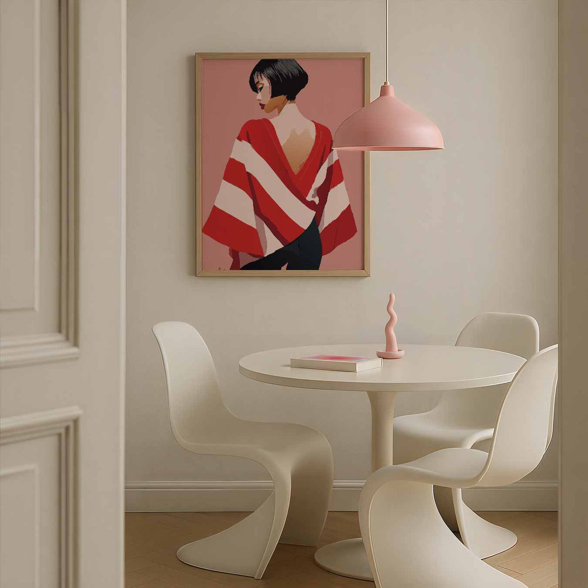 Stijlvolle Retro-Chique Vrouw – zomerse poster in staand formaat